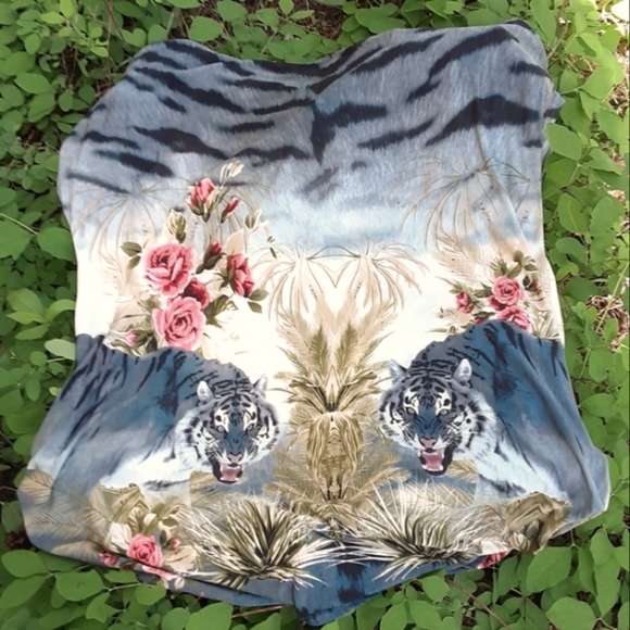 SOLD Lovely draped TIGER OUNISA tunic drop shoulder ruched sides XL/XXL LkNew - Picture 2 of 9